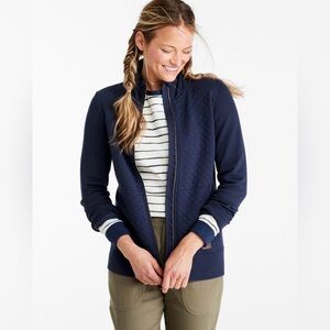 LL Bean Quilted Full Zip Sweatshirt, Medium